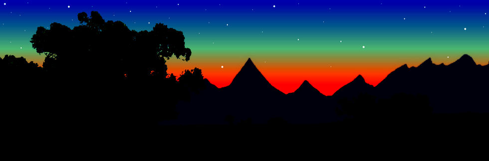 Lanying's home, out in the meadow, night, looking east.