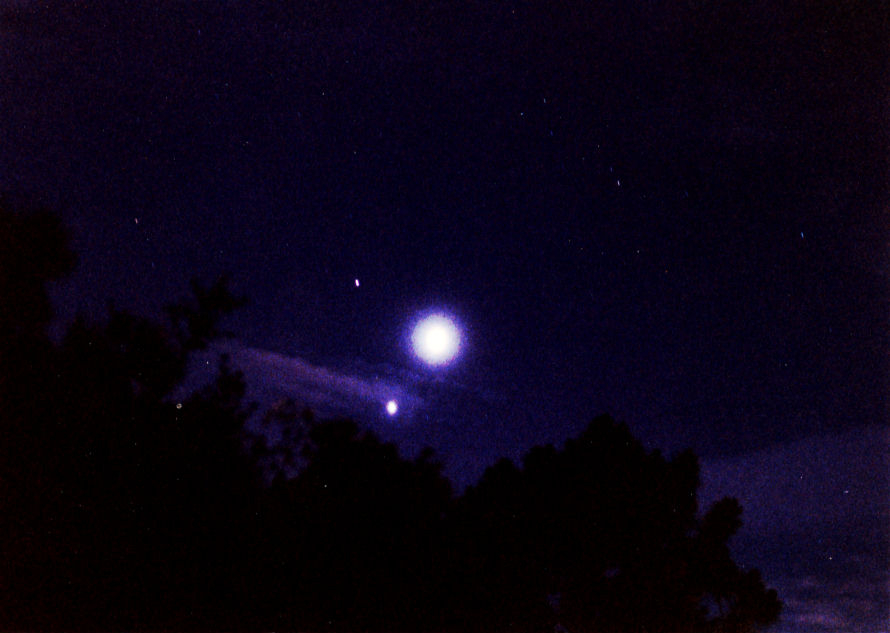 Night sky over mountain road