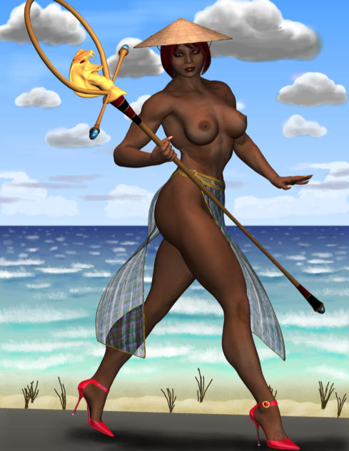 Mayor Phuong Thi side view of her long legs